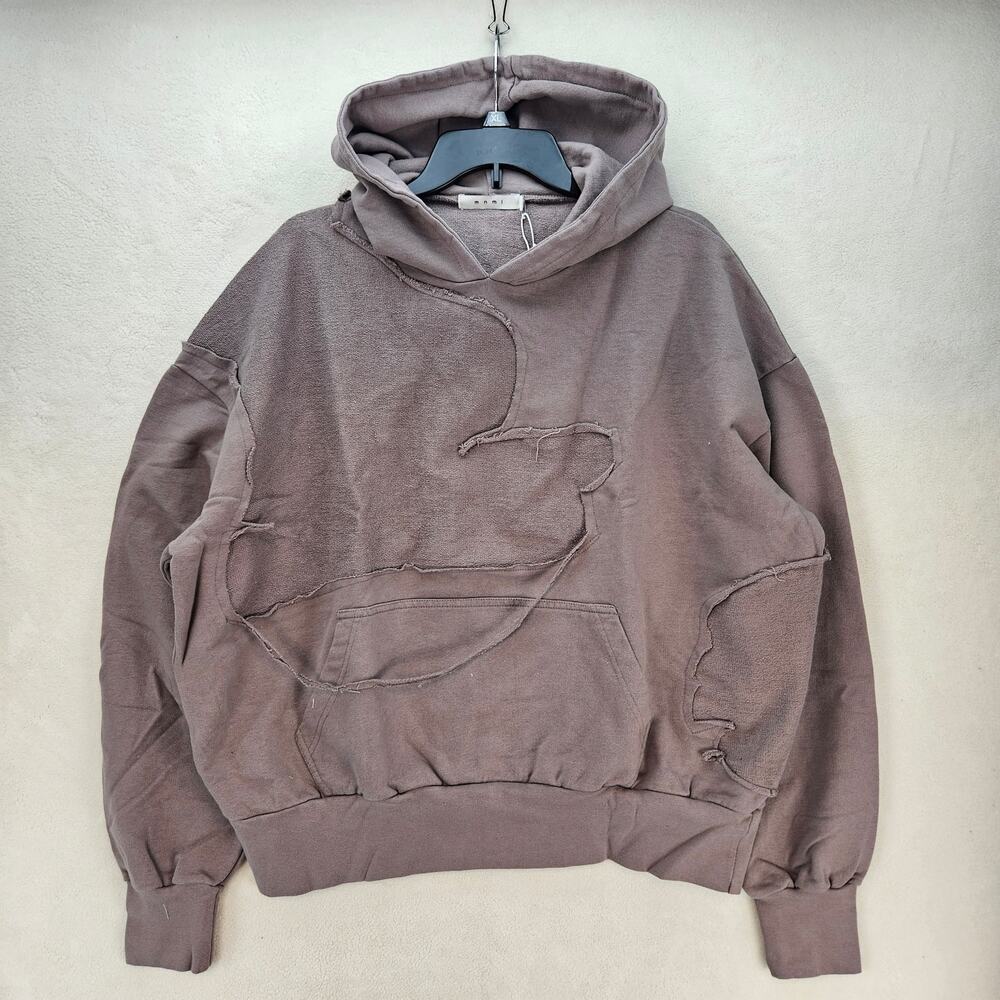 MNML MEN'S SMALL PURPLE WASHED PANELED PULLOVER HOODIE NWT